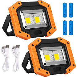 BESTA Projecteur LED rechargeable 3 modes lampe de sécurité de camping COB batterie étanche lampe de travail projecteur de camping pour la pêche, la randonnée