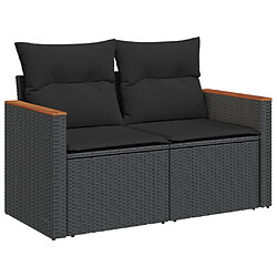 Acheter vidaXL Salon de jardin 11 pcs avec coussins noir résine tressée