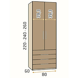 Acheter Inside 75 Armoire bibliothèque 272,2 x 220 cm Polar Cobalto Laquée Blanco Laquée 6 portes poignée Solapa Inox