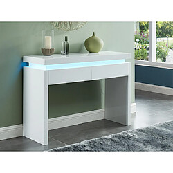 Vente-Unique Console EMERSON II - LEDs - 2 tiroirs - MDF laqué blanc 