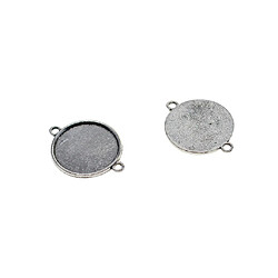 Acheter 50Pieces Argent Pendentif Rond Argent Pendentif Cabochon Blanc Réglage Plateaux 16mm