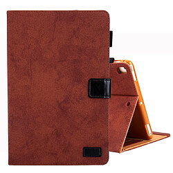 Wewoo Housse Étui Coque Etui à rabat horizontal en cuir de style affaires pour iPad de 10,2 po avec supportfente carte et cadre photo et fonction veille / réveil brun