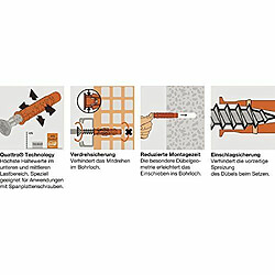 Unbekannt MUNGO mQ chevilles quattro lot de 10 chevilles nylon 14 x 70 mm, orange, 1050140