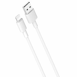 XO NB156 TPE durable universel USB-C vers Lightning PD Data & Câble chargeur rapide 2,4A 1m blanc