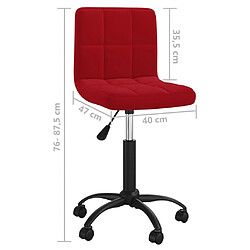 vidaXL Chaise pivotante de salle à manger Rouge bordeaux Velours pas cher