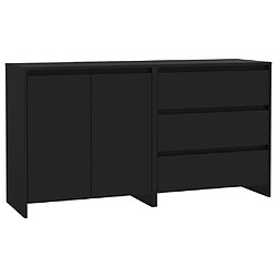 vidaXL Buffets 2 pcs Noir Bois d'ingénierie