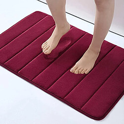 LUUCOZK Tapis de bain antidérapants absorbants à séchage rapide, décoration de salle de bain, rouge vin-50x80CM