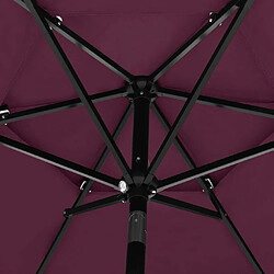 Maison Chic Parasol Jardin | Parasol à 3 niveaux avec mat en aluminium Bordeaux 2,5 m - GKD60174 pas cher