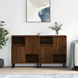 Maison Chic Ensemble de 2 Buffets,commode,console pour rangement chêne marron bois d'ingénierie -MN44588