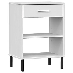 vidaXL Armoire console avec pieds en métal Blanc Bois pin massif OSLO