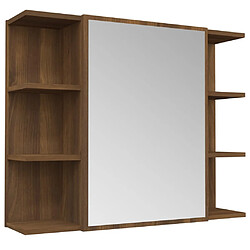 Helloshop26 Armoire à miroir de salle de bain 80 x 20,5 x 64 cm bois brun 02_0006721