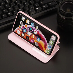 Acheter Etui en PU surpiqûre couronne losange rose pour votre Apple iPhone XR 6.1 pouces