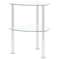 vidaXL Table d'appoint 2 niveaux Transparent 38x38x50 cm Verre trempé