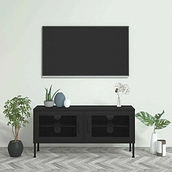 Maison Chic Meuble TV scandinave - Banc TV pour salon Noir 105x35x50 cm Acier -MN69372