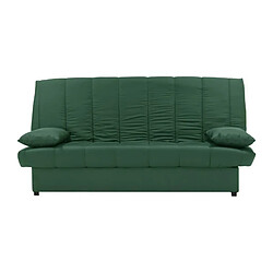 Banquette clic clac 3 places - Tissu 100% coton Vert - Style Contemporain - L 190 x P92 cm - MILA 