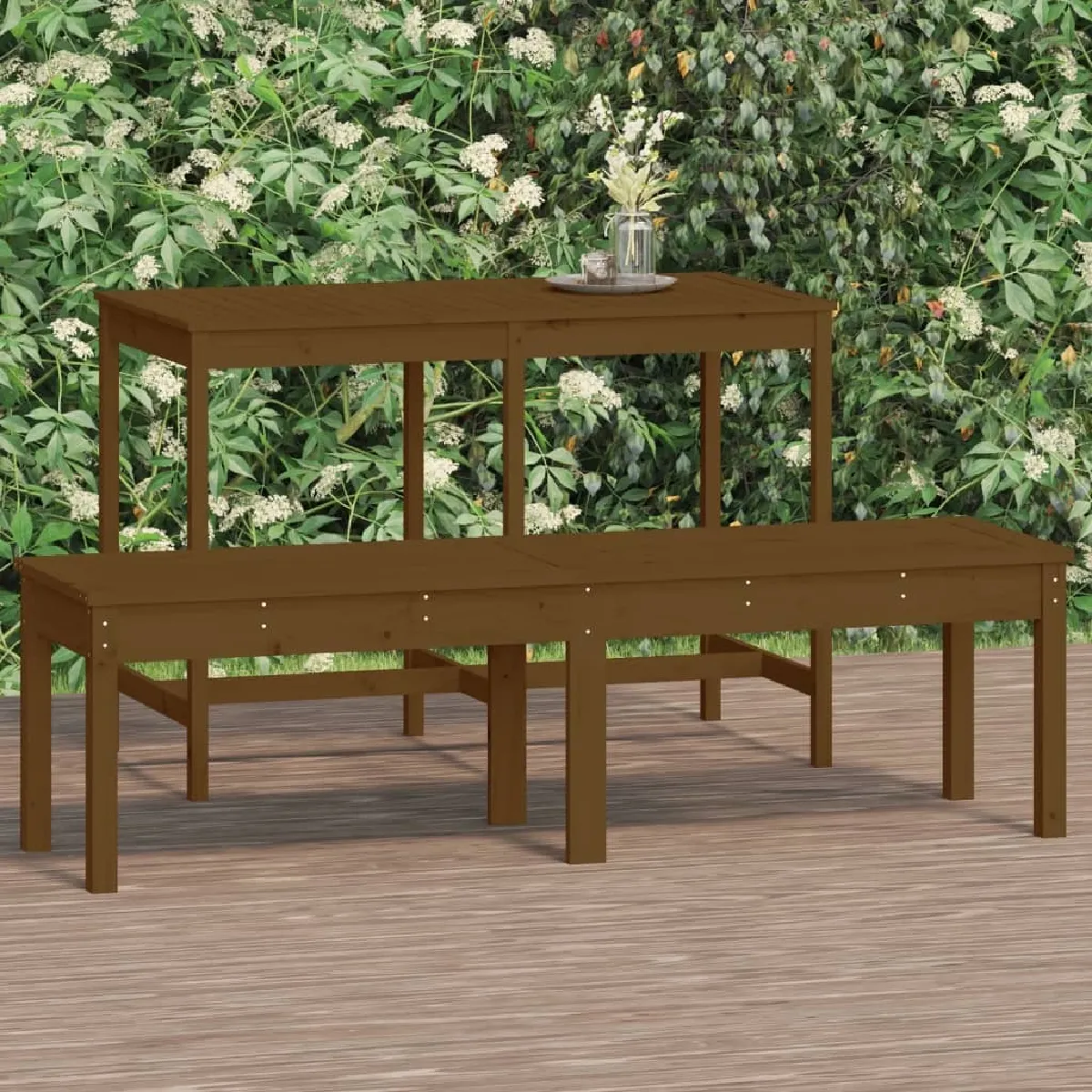 Maison Chic Banc de jardin à 2 places | Banquette de jardin | Chaise Relax marron miel 159,5x44x45cm bois de pin -MN99788