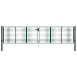 vidaXL Portail en treillis de jardin acier 390x100 cm vert