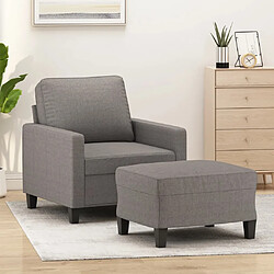 vidaXL Fauteuil avec repose-pied Taupe 60 cm Tissu 