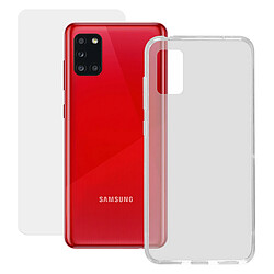 Uknow Film Protecteur en Verre Trempé pour Téléphone Portable + Étui pour Téléphone Portable Samsung Galaxy A21s Contact 