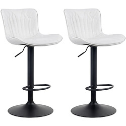 Non Lot de 2 tabourets de bar Linus simili cuir 