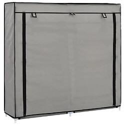 vidaXL Armoire à chaussures avec housse Gris 115x28x110 cm Tissu 