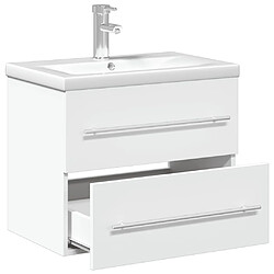 Acheter vidaXL Armoire lavabo de salle de bain avec bassin intégré blanc