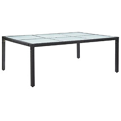 vidaXL Table à dîner d'extérieur Noir 200x150x74 cm Résine tressée