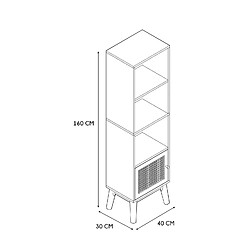 Avis The Home Deco Factory Colonne de rangement Bali en cannage - Marron