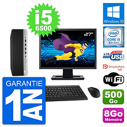 PC HP ProDesk 600 G3 SFF Ecran 27" i5-6500 RAM 8Go Disque 500Go Windows 10 Wifi - Occasion