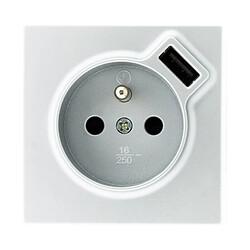 Bel Vue Prise 2 P+T 16A Silver avec prise USB (2,4A*) - Bel'Vue