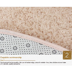 Acheter LUUCOZK Tapis moelleux en fausse fourrure Tapis à poils longs pour chambre à coucher SalonChambre-Beige-Diamètre 160cm cercle