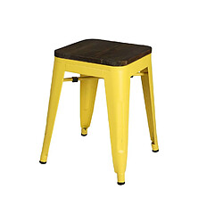 Urban Living Tabouret vintage Liv H46 cm - Jaune Urban Living - Tabouret vintage Liv H46 cm - Jaune - Industriel