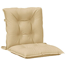 Acheter vidaXL Coussins de chaise à dossier bas lot de 4 beige mélangé tissu