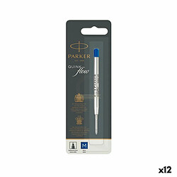 Recharge pour stylo Parker Quink Flow Bleu (12 Unités) 