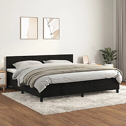 Maison Chic Lit Adulte - Lit simple Lit à sommier tapissier et matelas moelleux - Meuble de Chambre - Noir 200x200 cm Velours -MN42933