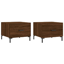 vidaXL Tables basses 2 pcs chêne marron 50x50x40 cm bois d'ingénierie