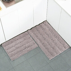 LUUCOZK Tapis de bain antidérapants absorbants à séchage rapide, tapis de décoration de salle de bain, gris peu profond-43 x 61 cm