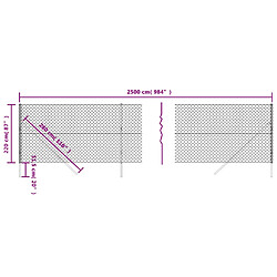 Acheter vidaXL Clôture à mailles losangées argenté 2,2x25 m