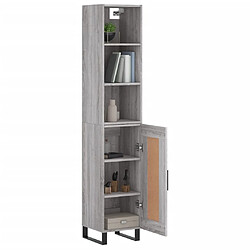 Avis Maison Chic Buffet,Meuble de Rangement,commode pour salon,Cuisine Sonoma gris 34,5x34x180 cm Bois d'ingénierie -MN59201