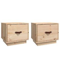 Maison Chic Lot de 2 Tables de chevet - Tables de Nuit 40x34x35 cm Bois de pin massif