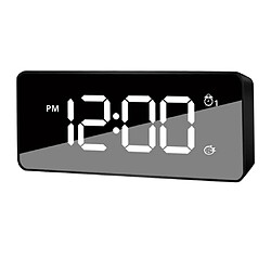 double usb numérique led horloge snooze minuterie miroir réveil chevet temps noir