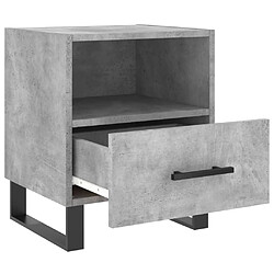 Acheter vidaXL Tables de chevet 2pcs gris béton 40x35x47,5cm bois d’ingénierie