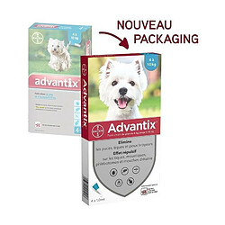 ADVANTIX 4 pipettes antiparasitaires - Pour petit chien de 4 a 10kg