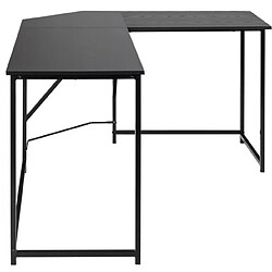 Avis Helloshop26 Bureau d'angle en forme L 148 x 120 cm poste de travail avec cadre en métal renforcé pour bureau à domicile style modern noir 20_0005649