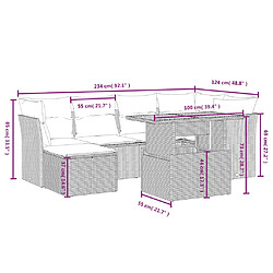 Avis vidaXL Salon de jardin avec coussins 7 pcs gris résine tressée