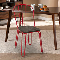 Ahd Amazing Home Design Chaises industrielles en acier Tolix pour bar et cuisine design Ferrum, Couleur: Rouge