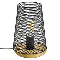 Atmosphera, Createur D'Interieur Lampe métal bois H23 cm Noir - ATMOSPHERA