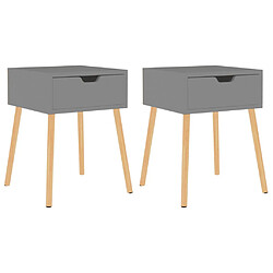 vidaXL Tables de chevet 2 pcs Gris 40x40x56 cm Bois d'ingénierie