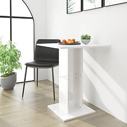 vidaXL Table de bistro Blanc brillant 60x60x75 cm Bois d'ingénierie