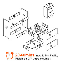 Avis Aica Sanitaire Ensemble meuble bois clair et vasque 60cm meubles de salle de bain meuble sur pieds 14 tiroirs